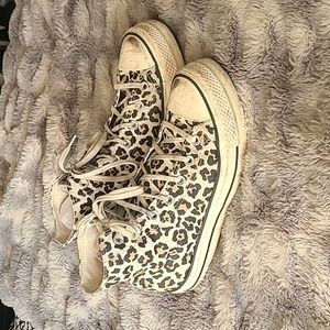 Converse Leopard Print Platform Hi-Tops